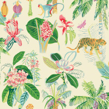 Tommy Bahama - Peel and Stick Designer Wallpaper Premium grillig behang voor slaapkamer Poederkamer Keuken Zelfklevend vinyl 30,75 Sq Ft dekking (Hea