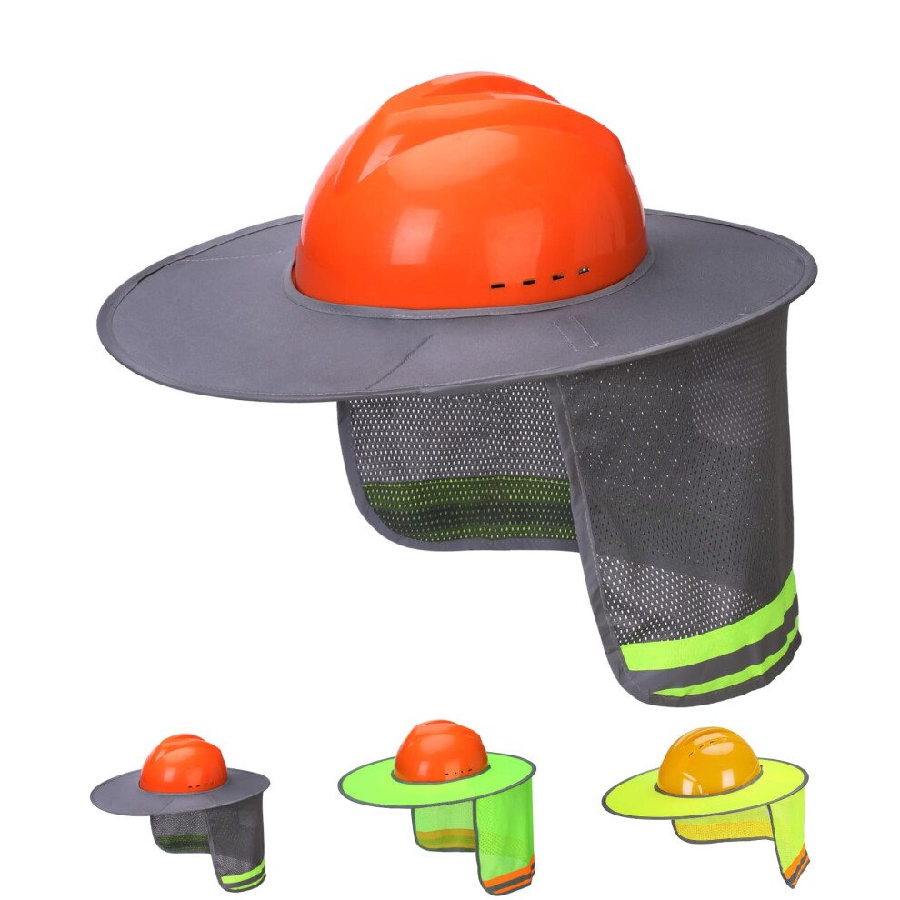 Unco- Hard Hat Sun Shield Grey Full & Standard Brim Mesh Sunshade High Visibility Reflective Hard Hat Sun Shade Hard Hat Accessories Hard Hat Vi 850024546790