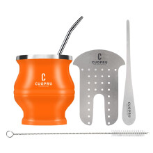 Cuopru Yerba Mate Cup og Bombilla S?t - Yerba Mate s?ttet inkluderer et Modern Mate Cup Yerba Mate Shaper s?t Bombilla Mate (suger?r) og en reng?