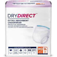 Dry Direct Extra schtzende Unterwsche, weiche, stoffhnliche Windeln fr Erwachsene, ganztgiger Einweg-Inkontinenzschutz mittelgro (14 Stc