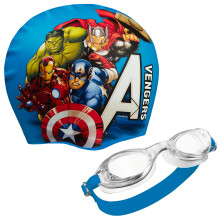 Marvel barnsimglasgon och badmssa Set Anti-Imma UV-skydd (Blue Avengers 6-14 r)