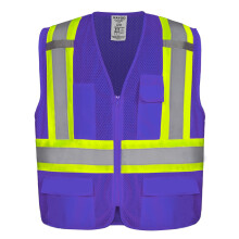 KAYGO Kamizelka odblaskowa z kieszeniami - kamizelka odblaskowa o wysokiej widoczności Kamizelka budowlana ANSI klasy 2 (typ R, nie FR) KG0100 (XL fi