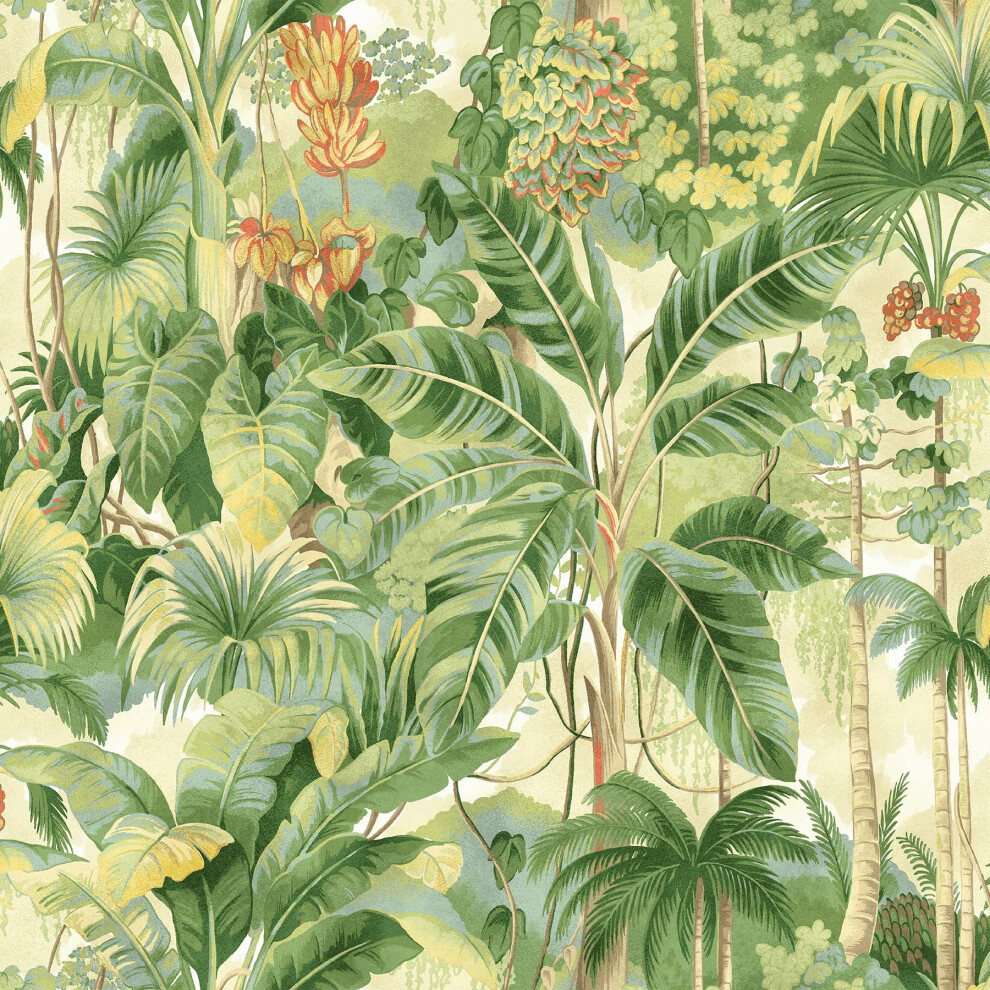 Tommy Bahama - Peel And Stick Designer Wallpaper Premium Botanical Wallpaper For Bedroom Powder Room Kitchen Self Adhesive Vinyl 30.75 Sq Ft Co 849203090162