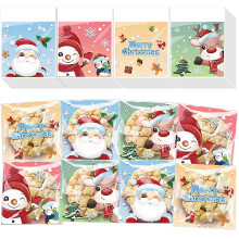 Bnsikun 200Pcs Christmas Cookie Bags Cellophane Treat Bags Clear Self-adhesive Candy Bags for Christmas Holiday Party Gift Decoration Supplies (3.94