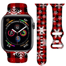 YAGEDOVIU Cinturini per orologi natalizi compatibili con orologio da donna 38mm 40mm 41mm 42mm per donna Cinturino di ricambio in silicone morbid