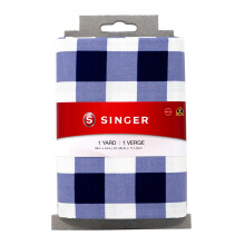 Tessuto con stampa Singer 100% cotone 1 metro pretagliato 1 pollice a quadretti blu scuro