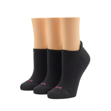 HUE Dame Air Cushion Tab Ryg No Show Liner Sok 3 Par Pack Black One Size