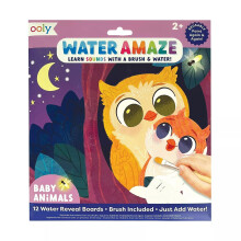 Ooly Water Amaze - Indeholder 12 Reveal Boards & Pensel Genanvendelige Water Reveal Pads til b?rn Vandmaleb?ger til sm?b?rn Mal med vandb?ger til