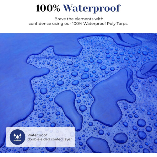 Tarps Now 30x30 ft Schwerlast-Gartenplane - Blaue Polyplane, 6 MIL wasserdichte Abdeckung 2