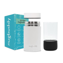 nugbuddy Mini Contenedor de Almacenamiento Hermético - Sello al Vacío con Tarro de Vidrio - Protección UV, Acero Inoxidable - 100 ml (1/4