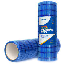 VViViD Premium-Transferband zum direkten Anbringen, klar, mit Gitter, mittlere Klebekraft zum Basteln, Vinyl, 12 x 100, einfach anzubringendes Pa
