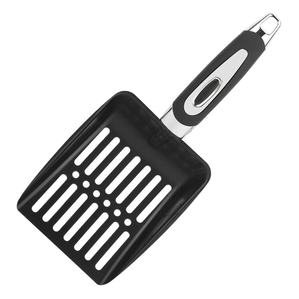 (Black) Metal Cat Litter Scoop With Holder Patented Sifter For Clean Litter-image-OPC-PN9CCY9-NEW