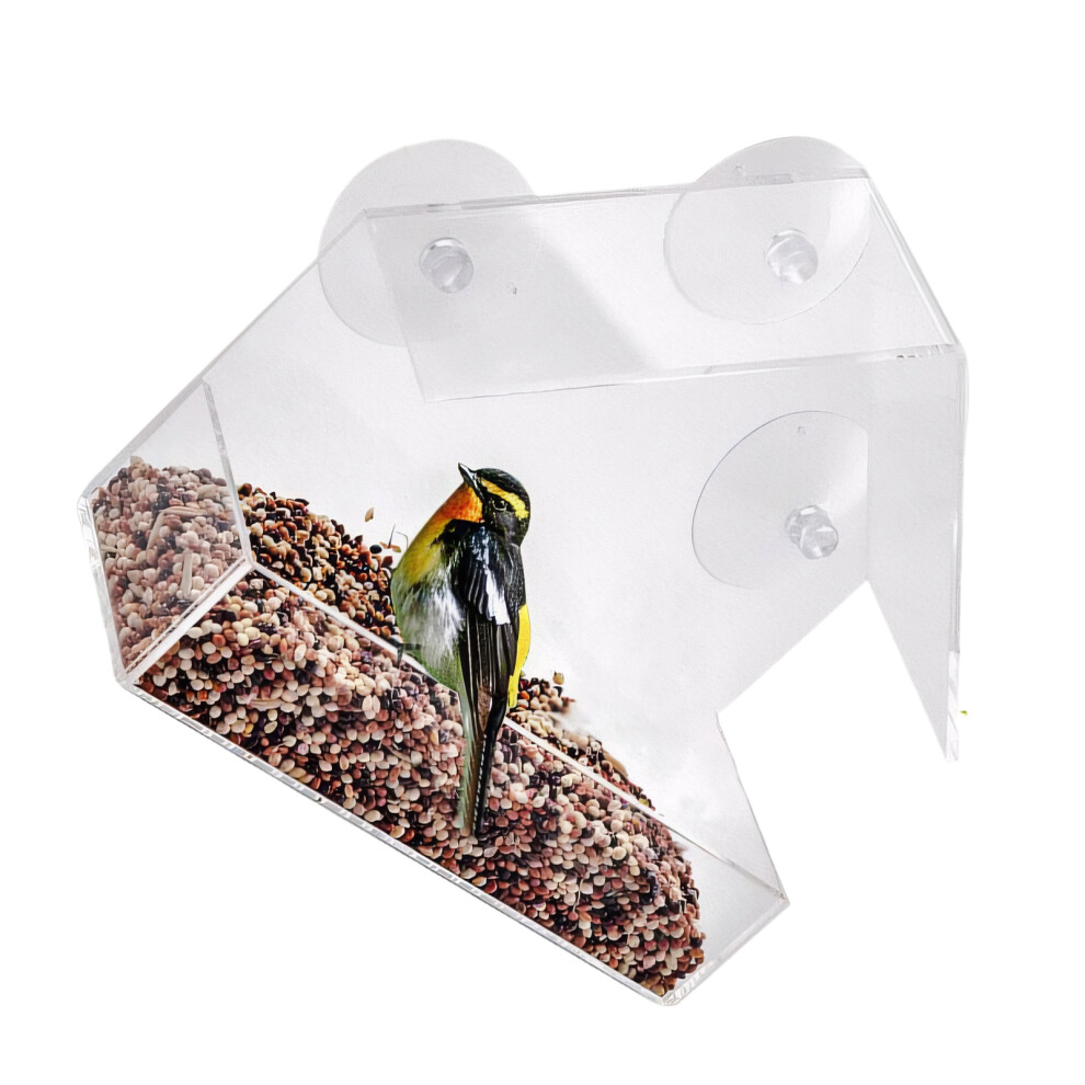 (3) Durable Acrylic Bird Feeder For Outdoor Enthusiasts Transparent And-image-OPC-PN9CD7B-NEW