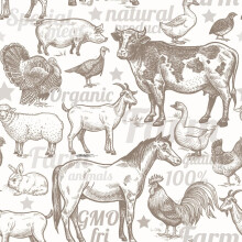 MuralPeel Papier peint auto-adhsif amovible et facile  dcoller pour chambre  coucher, locataire d'armoire, style bohme, animaux de la ferme,