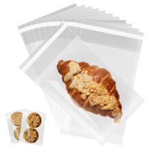 Docvania doorzichtige hersluitbare cellofaanzakjes 6 x 9 inch zelfsluitende cellofaanzakjes 50 stuks koekjeszakje met afdichting verpakking traktatie
