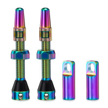 HZJD 2PCS Tubeless kleppen neon legering Presta klepsteel ge?tegreerde kernverwijderingstool (44 mm)