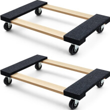 SIMPLI-MAGIC 79545 30 Zoll x 18 Zoll Möbeltransportwagen aus Hartholz 1 320 lbs. Kapazität – 4 drehbare Räder, robuste Möbelwagen, 2er-Pack