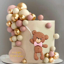 Ballons colors ours brun, dcorations de gteau pour anniversaire, rception-cadeau pour bb, fournitures de dcoration (rose)