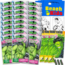 Marvel Incredible Hulk Mini Party Favors s?t til b?rn - bundt med 24 Mini Incredible Hulk Grab n Go Play Packs med farvel?gningsm?rkater og mere