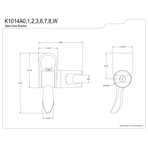 Kingston Messing K1014A2 Complement Handdouche Glijbeugel Beugel Gepolijst Messing 1