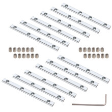 12 Set Staffa di giunzione per connettore in linea retta argento Viti M5 da 3,9 pollici per profilo di estrusione di alluminio serie 20x20 Slot d
