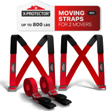 X-Protector Flyttestropper - 2 Par - L?ftestropper til 2 flyttere - M?bler Flyttestropper til at flytte m?bler nemt og sikkert - Perfekt til at l
