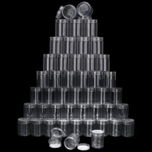 48 pakker 8,8 oz (250 ml) Klare plastikkrukker med l?g Kosmetikbeholdere krukker med bred mund til slimperler rhinsten pailletter Kosmetik Lotion