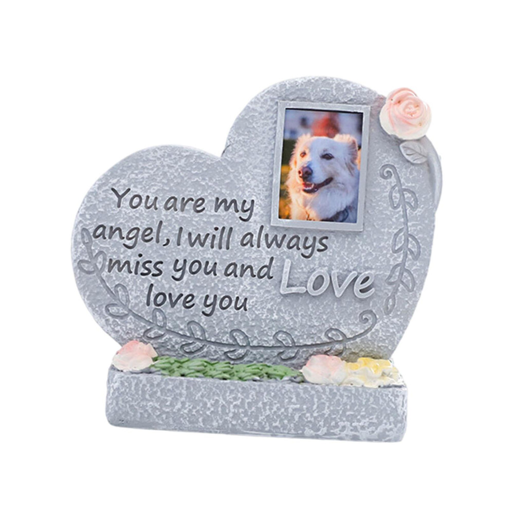 (Grey, Angel Heart) Creative Resin Pet Memorial Statue Loss Of Pet Memorial Monument-image-OPC-PN9CG7Y-NEW