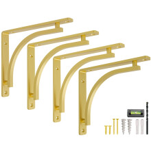 Klassiske messing kraftige hyldebeslag 8 tommer af Balin Designs - Guld L-beslag V?gmonteret st?ttehylder Metalbeslag Dekorative hyldebeslag med