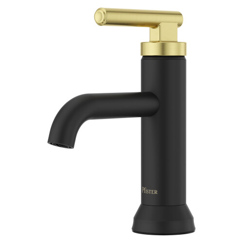 Robinet de lavabo  commande unique Capistrano en noir mat et or bross
