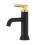 Robinet de lavabo  commande unique Capistrano en noir mat et or bross 2