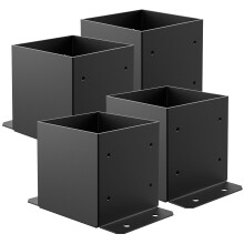 SPACEEUP 6x6 podstavec sloupku 4 ks Vnitrn rozmer 5,6""""x5,6"""" Zkladna sloupku paluby Heavy Duty prkove lakovan kotva sloupku Cern dreven drk