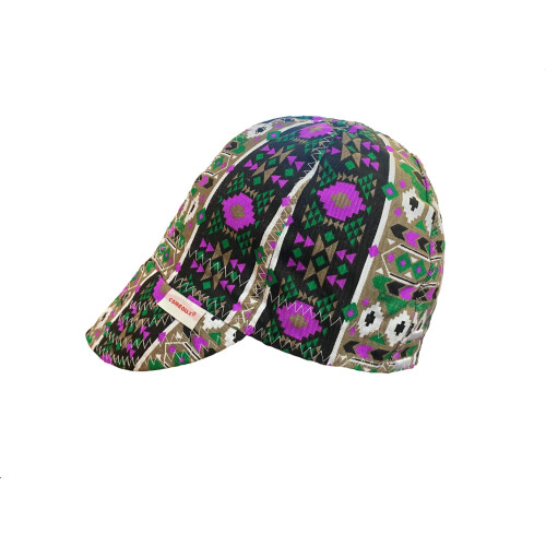 Comeaux Caps Reversible Welding Cap - Aztec Print (US Numeric 7 7/8 Purple)