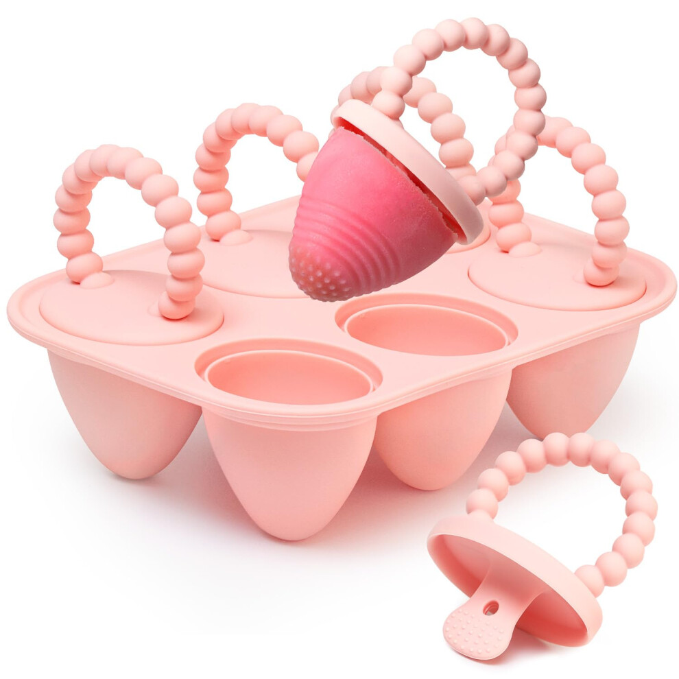 All-Silicone Baby Popsicle Molds With Sticks 6-Cavity Mini Popsicles Molds For Babies Breastmilk Popsicle Molds For Teething Relief Frozen Treats M Aodistuce