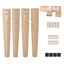 Pieds de meubles carrs en chne brut de 61 cm  Pieds en bois robustes du milieu du sicle, lot de 4 pour tables, bancs, ottomans  avec matrie