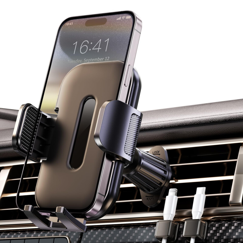 Upgraded Car Phone Holder Metal Hook Clip Car Vent Phone Mount Hands-Free Vent Phone Holders For Your Car Compatible With Iphone Series Android A 717813852060
