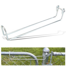 Bras mtallique maillons de chane pour loquet suprieur de porte - Bras mtallique maillons - Chane de loquet argente - Longueur totale 13