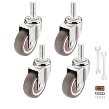 Stuurpenwielen 360 graden draaibare stuurpen TPR-wielen met metrische M8-1,25x15mm draad Industri?e zwenkwielen voor karren Meubels Dolly-werkbank (1