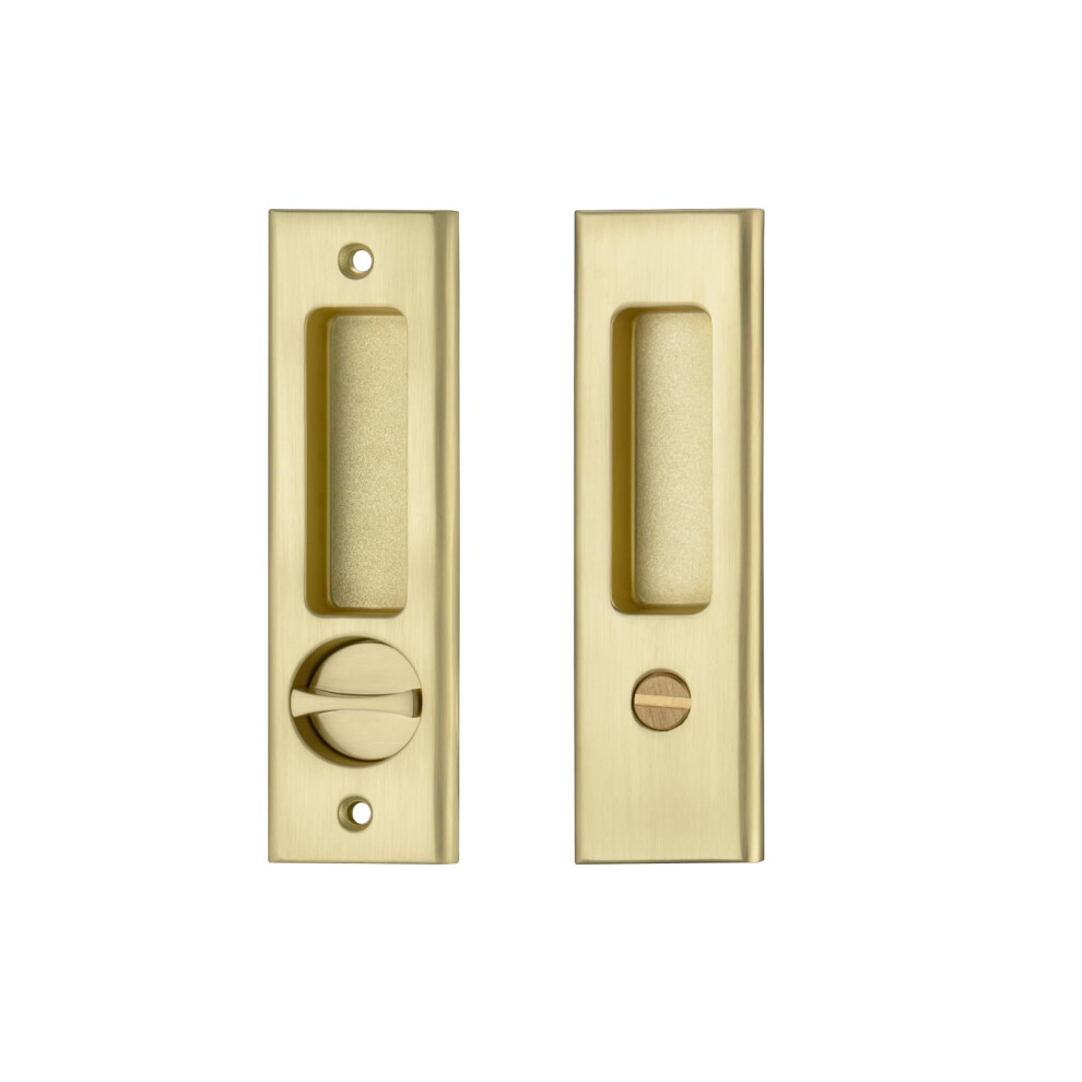 Ncl Sliding Door Handle For Bath Satin Brass Barn Door Flush Handle Privacy Pocket Door Lock 652805260808