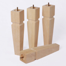 12 Inch vierkante onafgewerkte eiken meubelpoten - Heavy Duty Mid Century hoge houten poten set van 4 voor tafels Bank Ottomanen - met installatiehar