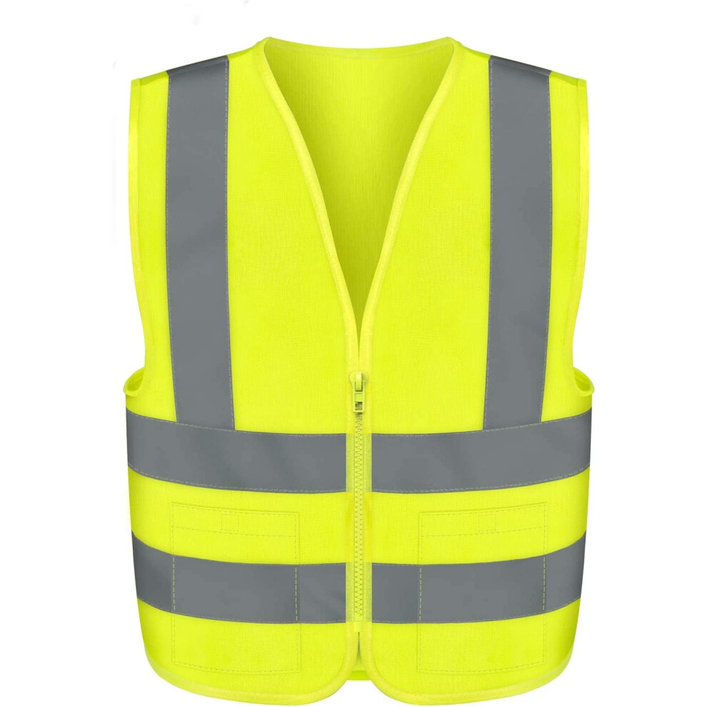 Neiko High Visibility Safety Vest Ansi Class 2 2 Pockets Neon Yellow 5X-Large (5Xl) 816914025363