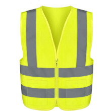 NEIKO Warnweste mit hoher Sichtbarkeit, ANSI-Klasse 2, 2 Taschen, Neongelb, 4X-Large (4XL)
