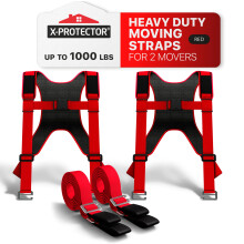 X-Protector Moving Straps - 2 Par - L?ftestropper til 2 Movers - Flyt m?bler nemt og sikkert - Perfekt til at l?fte og flytte tunge genstande (Ju