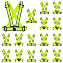 IDOU Sikkerhedsvest med h?j synlighed|Reflekterende l?bet?j til g?ende cykling Konstruktion Motorcykel|M?nd Kvinder(16PACK-XXL)