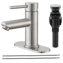 Rubinetti per bagno in nichel spazzolato Rubinetti per lavabo monocomando in acciaio inossidabile 1 foro o 3 fori con scarico a scomparsa per van