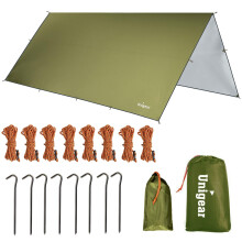 Unigear Hammock Rain Fly 16.4/14.4/13/10ft Camping Tarp UV Protection & Waterproof & Lightweight for Camping Backpacking and Outdoor Adventure (Gr