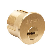 Jeriup Satijn Messing (Gouden) Insteekcilinder Deurslot 1-1/8"""" (Totale lengte: 28,5 mm) Kuiltje met sleutel Sleutelgat Standaard buiten- en binn