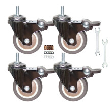 Stuurpenwielen 360 graden draaibare stuurpen TPR-wielen met metrische M8-1,25x15mm draad Industri?e zwenkwielen voor karren Meubels Dolly-werkbank (2