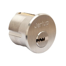 Jeriup Satijnnikkel Messing Insteekcilinder Deurslot 1-1/8"""" (Totale lengte: 28,5 mm) Kuiltje met sleutel Standaard buiten- en binnengebruik Deur