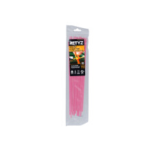RETYZ 12-inch fluorescerend roze herbruikbare losneembare kabelbinders - 20 stuks 50 lb sterkte Gepatenteerd ontwerp zonder gereedschap met snelle on